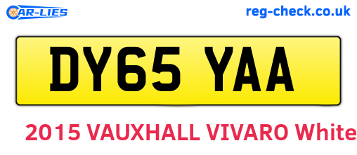 DY65YAA are the vehicle registration plates.