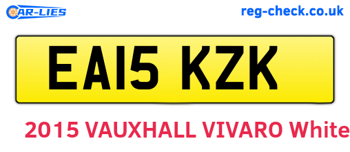 EA15KZK are the vehicle registration plates.