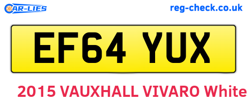 EF64YUX are the vehicle registration plates.