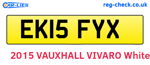 EK15FYX are the vehicle registration plates.