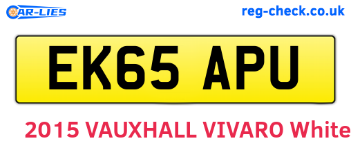 EK65APU are the vehicle registration plates.