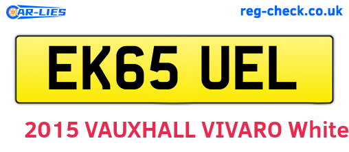 EK65UEL are the vehicle registration plates.