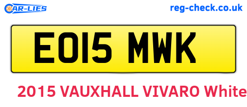 EO15MWK are the vehicle registration plates.
