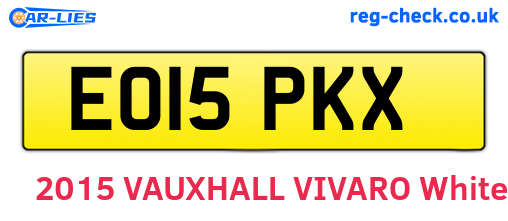 EO15PKX are the vehicle registration plates.