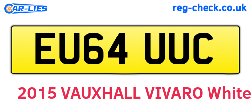 EU64UUC are the vehicle registration plates.