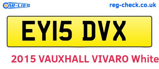 EY15DVX are the vehicle registration plates.