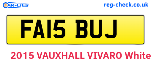 FA15BUJ are the vehicle registration plates.