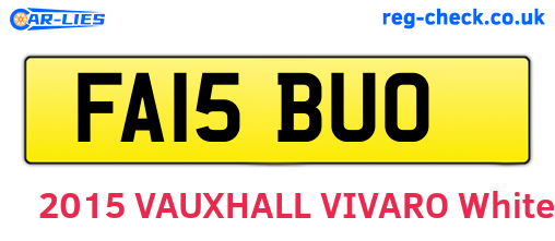 FA15BUO are the vehicle registration plates.
