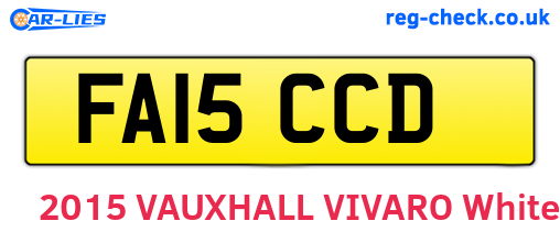 FA15CCD are the vehicle registration plates.