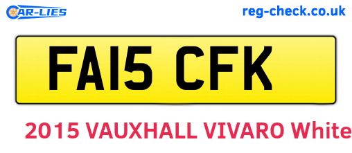 FA15CFK are the vehicle registration plates.