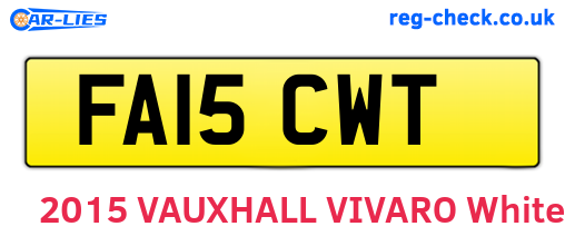 FA15CWT are the vehicle registration plates.
