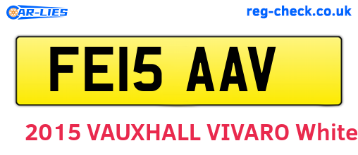 FE15AAV are the vehicle registration plates.