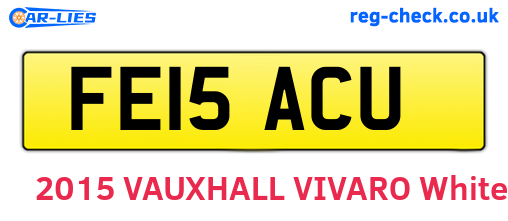 FE15ACU are the vehicle registration plates.