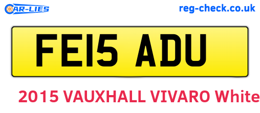 FE15ADU are the vehicle registration plates.