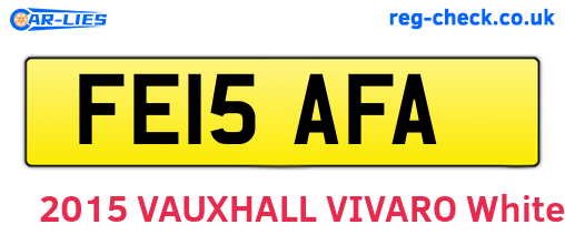 FE15AFA are the vehicle registration plates.