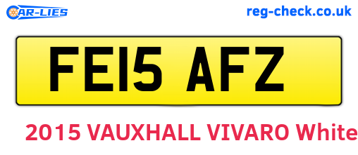 FE15AFZ are the vehicle registration plates.