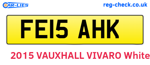 FE15AHK are the vehicle registration plates.