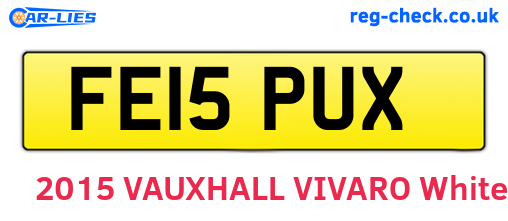 FE15PUX are the vehicle registration plates.