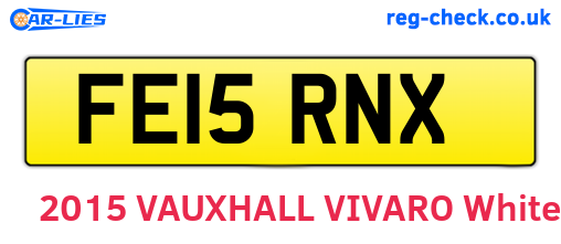 FE15RNX are the vehicle registration plates.