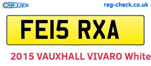 FE15RXA are the vehicle registration plates.