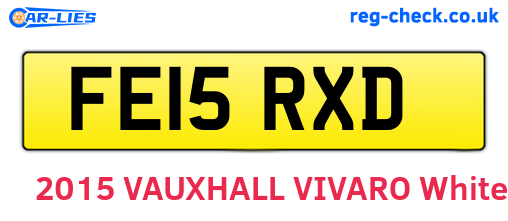 FE15RXD are the vehicle registration plates.