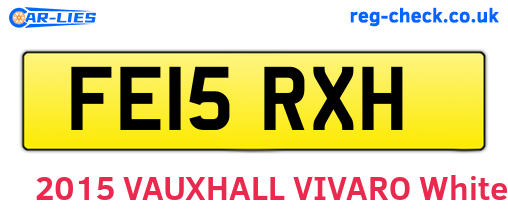 FE15RXH are the vehicle registration plates.