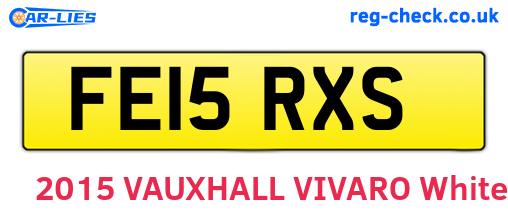 FE15RXS are the vehicle registration plates.