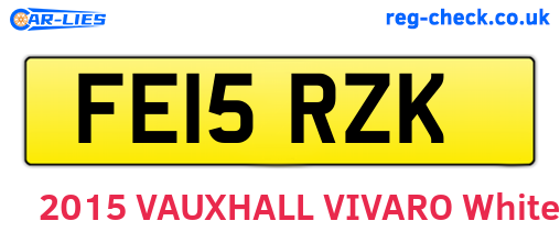 FE15RZK are the vehicle registration plates.