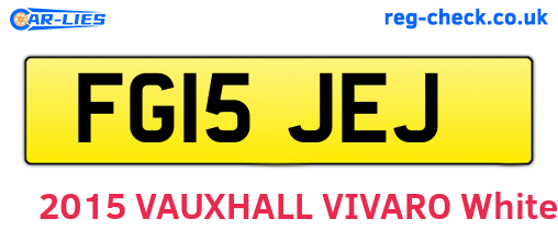 FG15JEJ are the vehicle registration plates.
