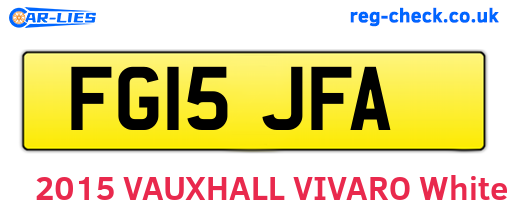 FG15JFA are the vehicle registration plates.