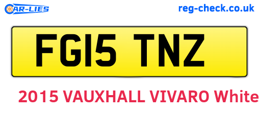 FG15TNZ are the vehicle registration plates.