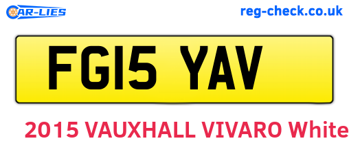 FG15YAV are the vehicle registration plates.