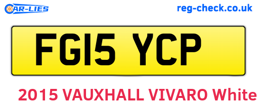 FG15YCP are the vehicle registration plates.