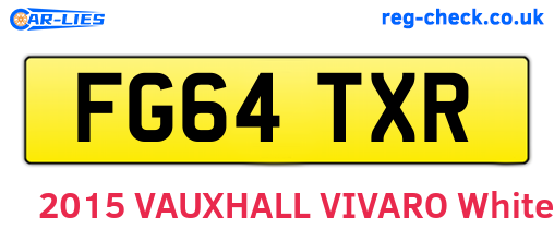 FG64TXR are the vehicle registration plates.