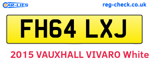 FH64LXJ are the vehicle registration plates.