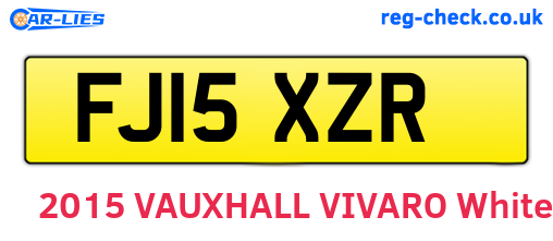FJ15XZR are the vehicle registration plates.