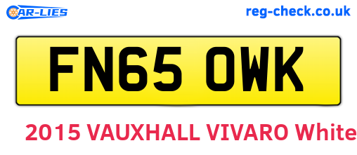 FN65OWK are the vehicle registration plates.