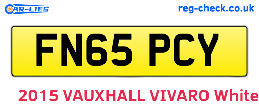 FN65PCY are the vehicle registration plates.