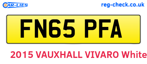 FN65PFA are the vehicle registration plates.