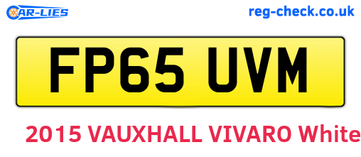 FP65UVM are the vehicle registration plates.