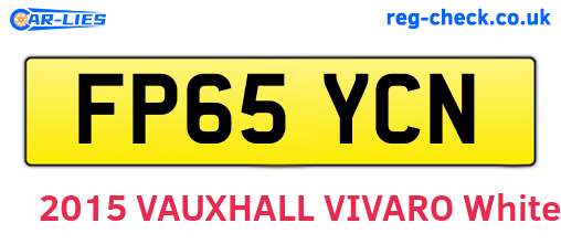 FP65YCN are the vehicle registration plates.