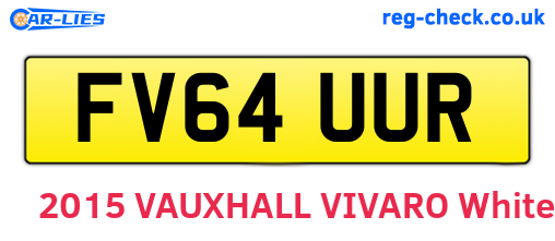 FV64UUR are the vehicle registration plates.