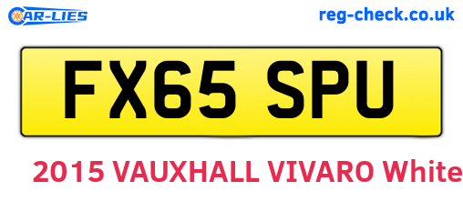 FX65SPU are the vehicle registration plates.