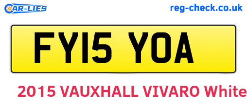 FY15YOA are the vehicle registration plates.