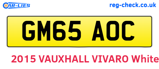 GM65AOC are the vehicle registration plates.