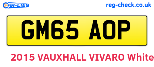 GM65AOP are the vehicle registration plates.