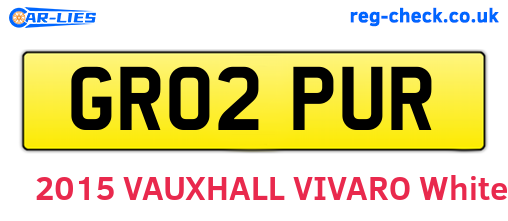 GR02PUR are the vehicle registration plates.