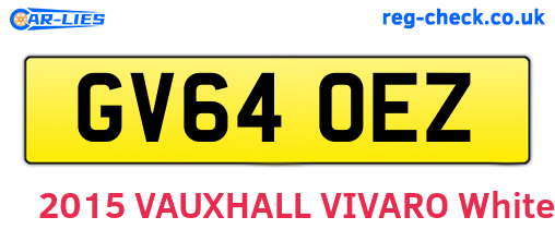 GV64OEZ are the vehicle registration plates.