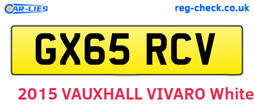 GX65RCV are the vehicle registration plates.