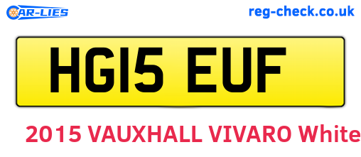 HG15EUF are the vehicle registration plates.